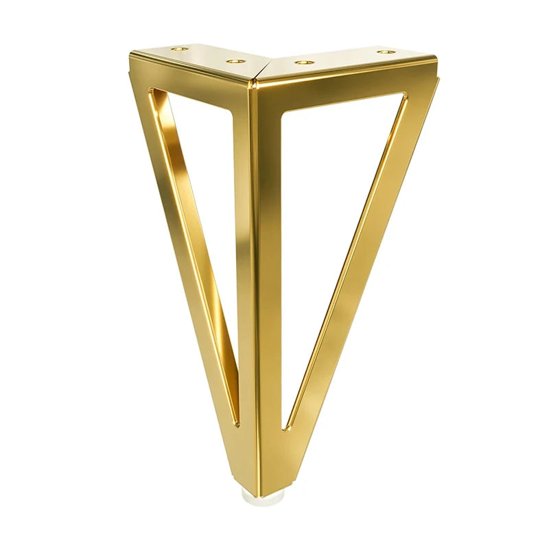 Luxurious Modern Triangle Hollow-Out Gold Furniture Leg for Sofas & Cabinets