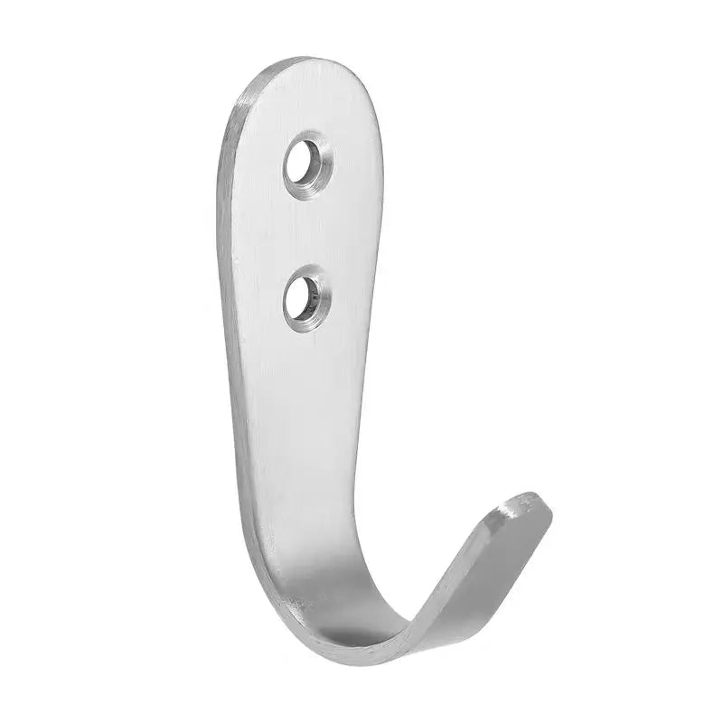 Modern Brushed Stainless Steel J-Hook (Single Wall-Mounted Robe Hook)