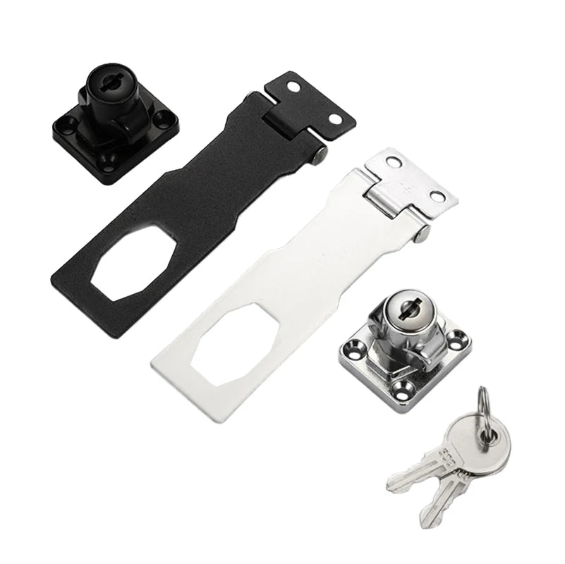 Premium Keyed Hasp Lock with Integrated Cylinder & Keys
