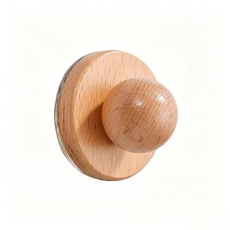 Nordic Natural Beech Wood Round Wall Hook (Eco-Friendly Decorative Peg)