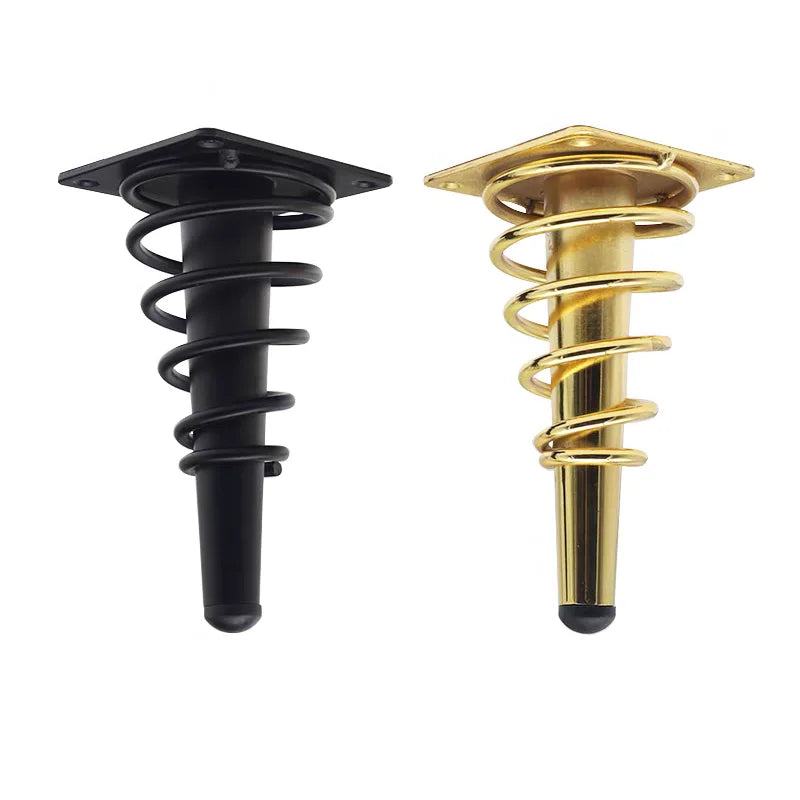 Luxury Conical Metal Sofa Legs with Spiral Spring Decoration