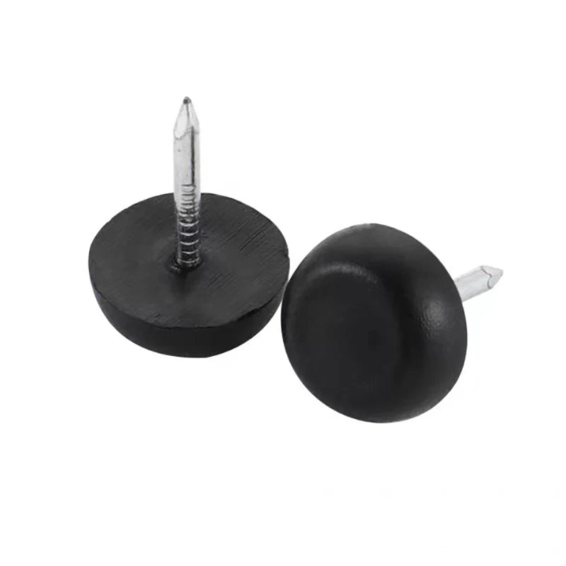 Heavy-Duty Nail-On Furniture Glides & Floor Protectors (Industrial Black)