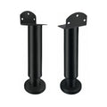 Adjustable Cylindrical Furniture Leg with Offset Edge-Mounting Plate