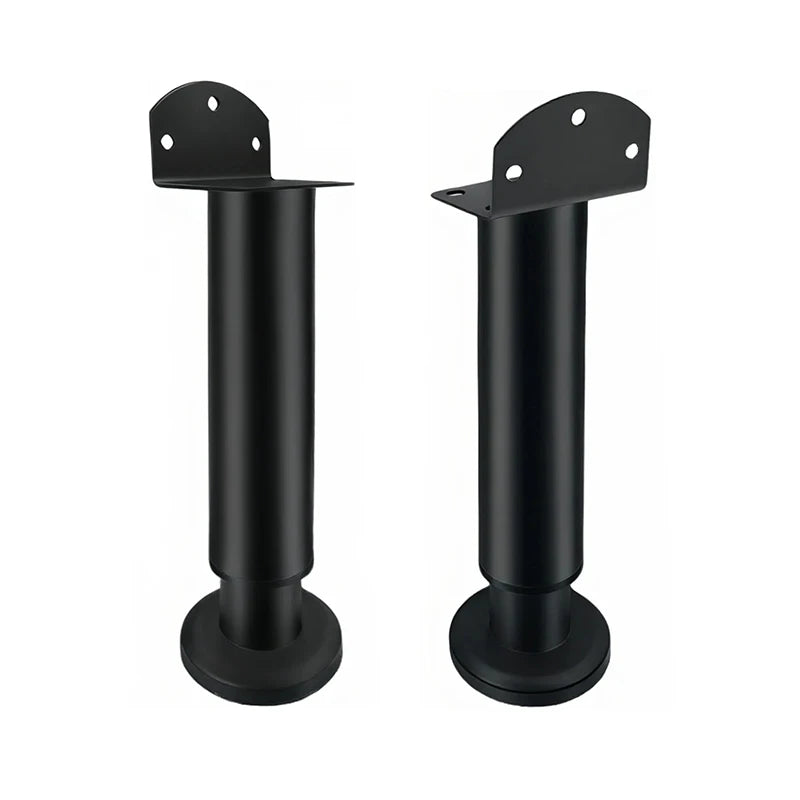 Adjustable Cylindrical Furniture Leg with Offset Edge-Mounting Plate