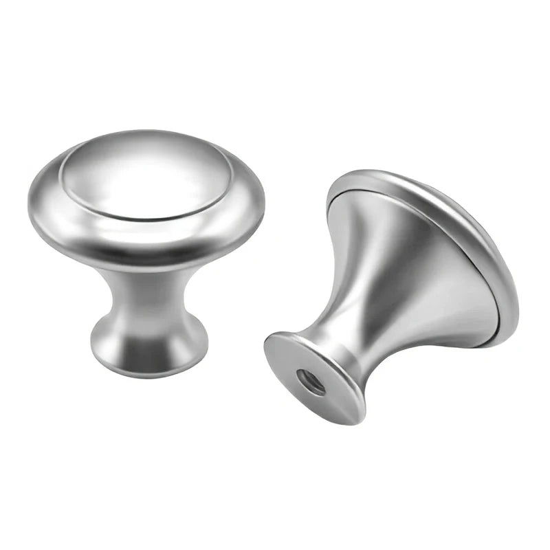 Modern Brushed Nickel Mushroom Cabinet Knobs