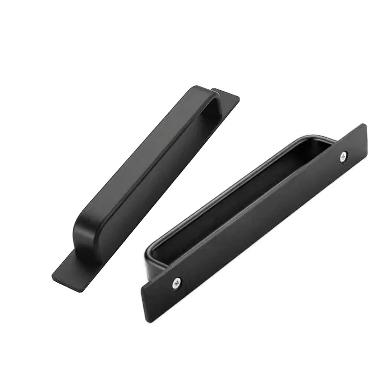 Recessed Matte Black Sliding Door Finger Pull Handle