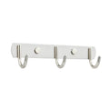 Modern White Wall-Mounted Triple Row Hook Rail for Entryways